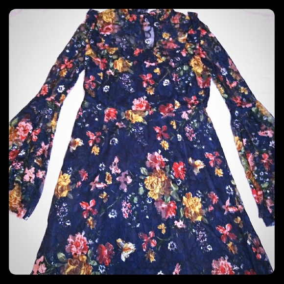 Dresses & Skirts - Calico Print Bell Sleeve Dress
